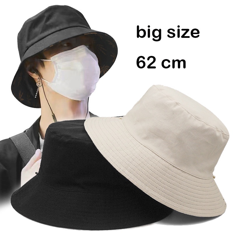 big size 62 cm Bucket Hat Solid Color leaf fishmen Hats for Women Girls Outdoor Ladies Panama Cap