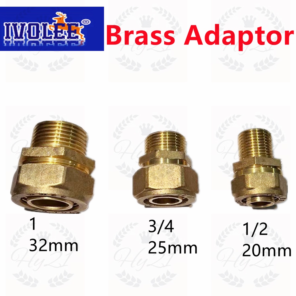 IVOLEE Brass Adaptor Brass Connector Fittings 1/2,3/4,1" Shopee Philippines