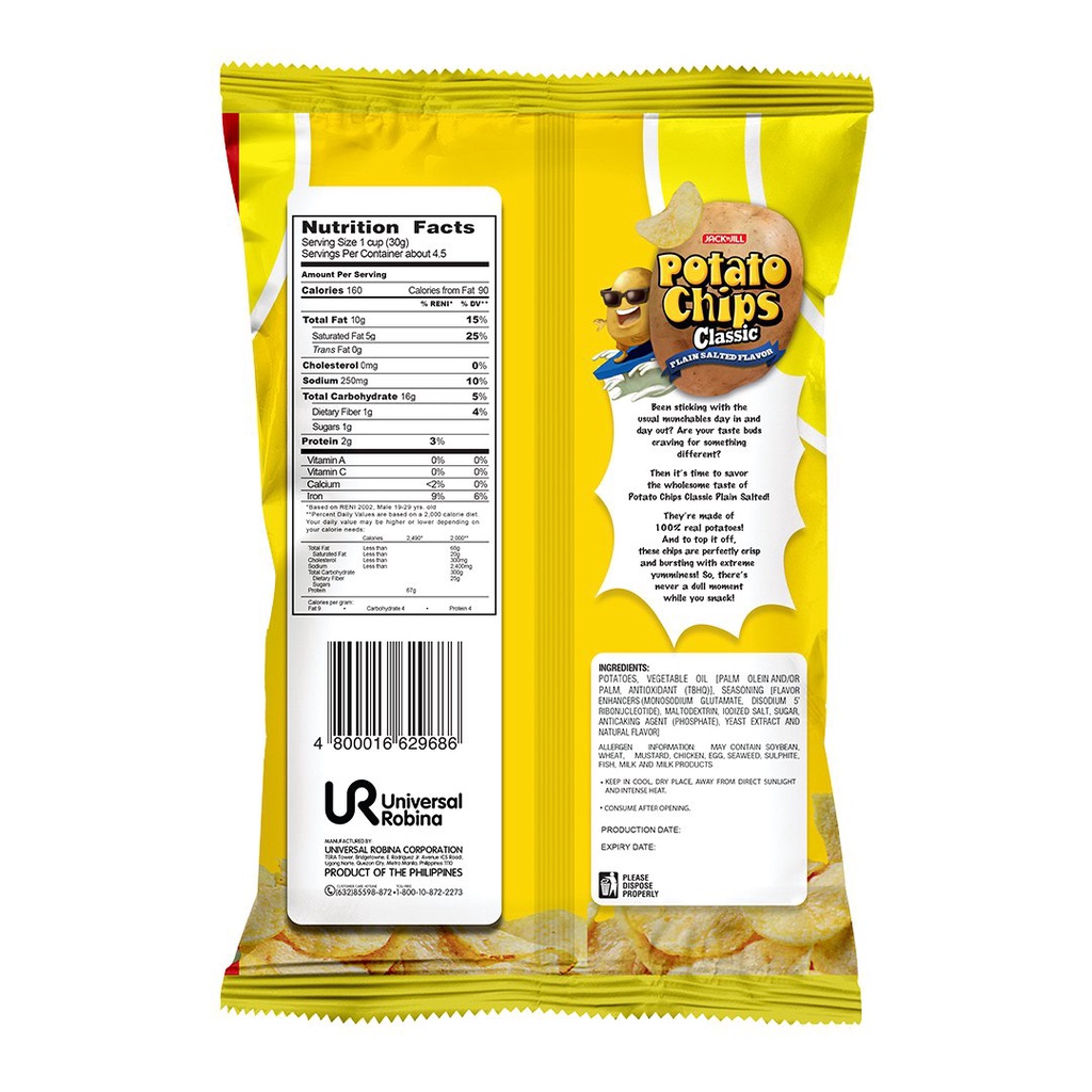 iSvF Jack 'n Jill Potato Chips Plain Salted (130g) Shopee Philippines