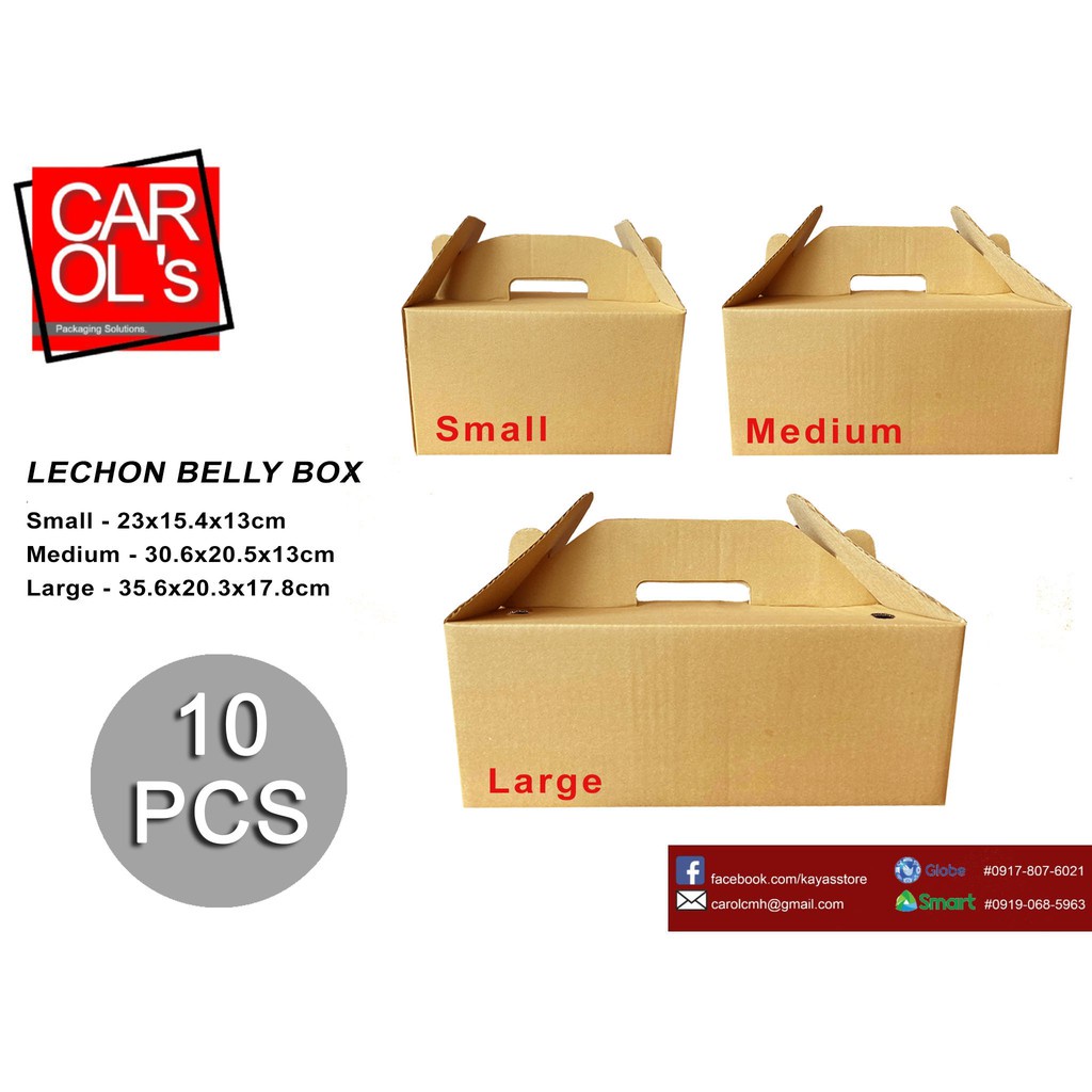 corrugated box packaging corrugated box 10pcs | SMALL | Lechon Belly