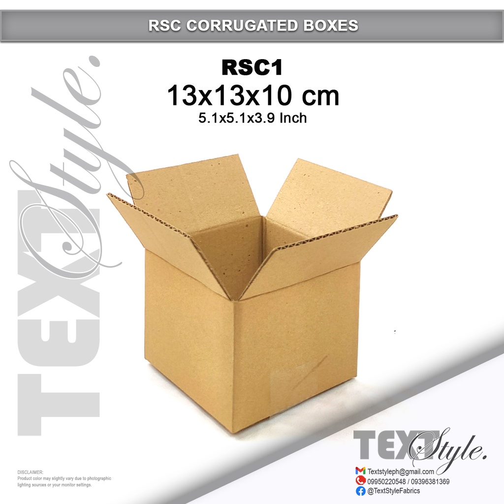 Textstyle Corrugated Box RSC Box RSC1 (13x13x10cm) - Sold per piece ...