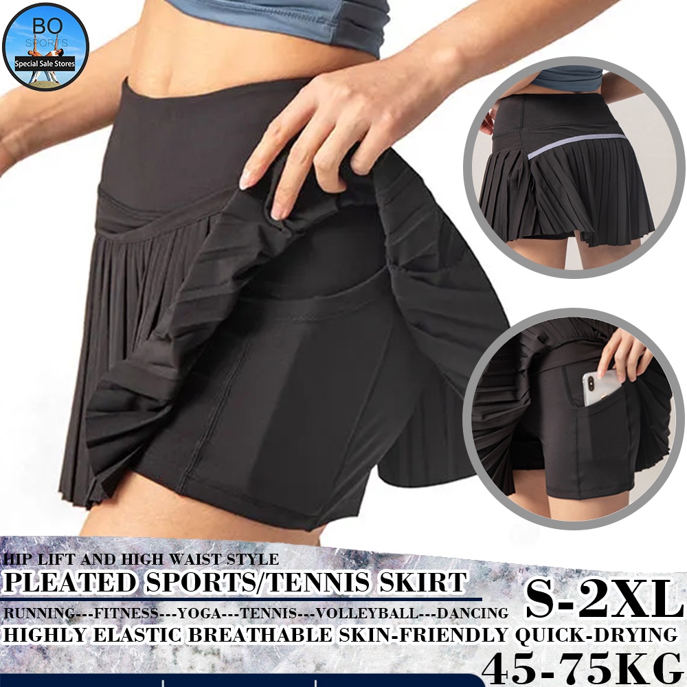 BOSPORT Pleated skirt sports shorts women antiglare short skirt