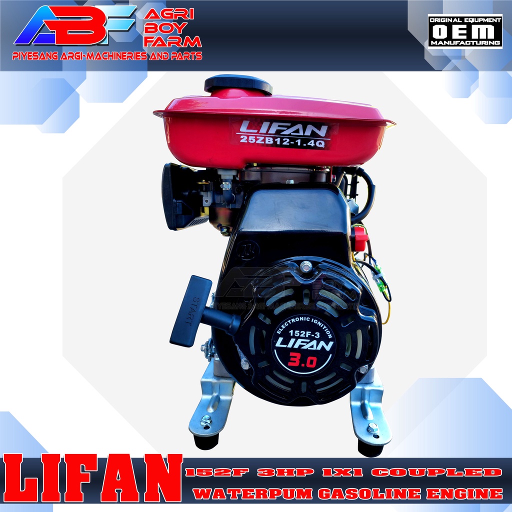 Lifan 152F 3.0HP Coupled Water Pump 1X1 Gasoline Engine 4stroke ...
