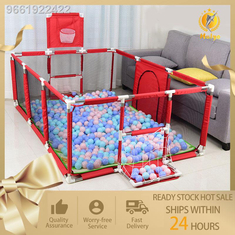 Rectangle Playpen with Soccer Net and Ring,Baby Playpen PLAY Fence Toy