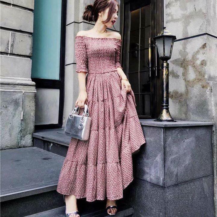 Shopee floral cheap maxi dress