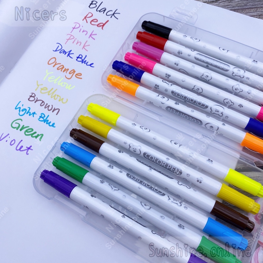 12 colors Dual Double Head color pen Soft Head and Hard Head #508 ...