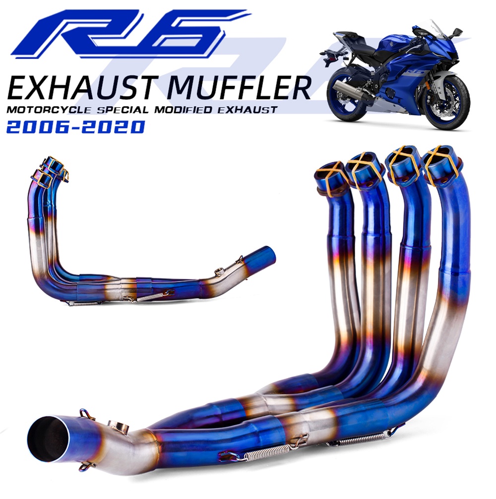 YZF-R6 R6 2006-2020 Motorcycle Modified Exhaust Muffler Front Header ...