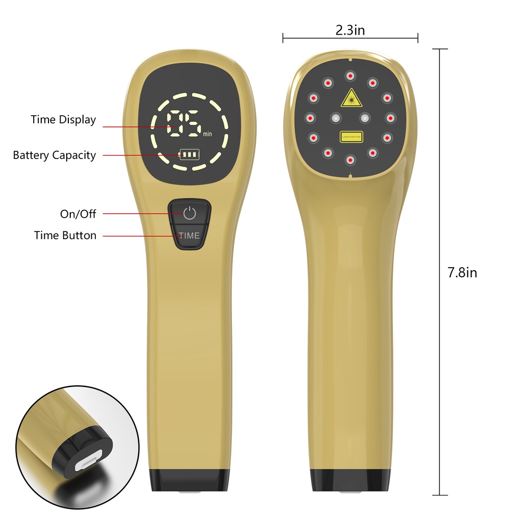 FDA Cleared 808nm Cold Laser Therapy Device – Handheld LLLT For Pain Relief & Recovery