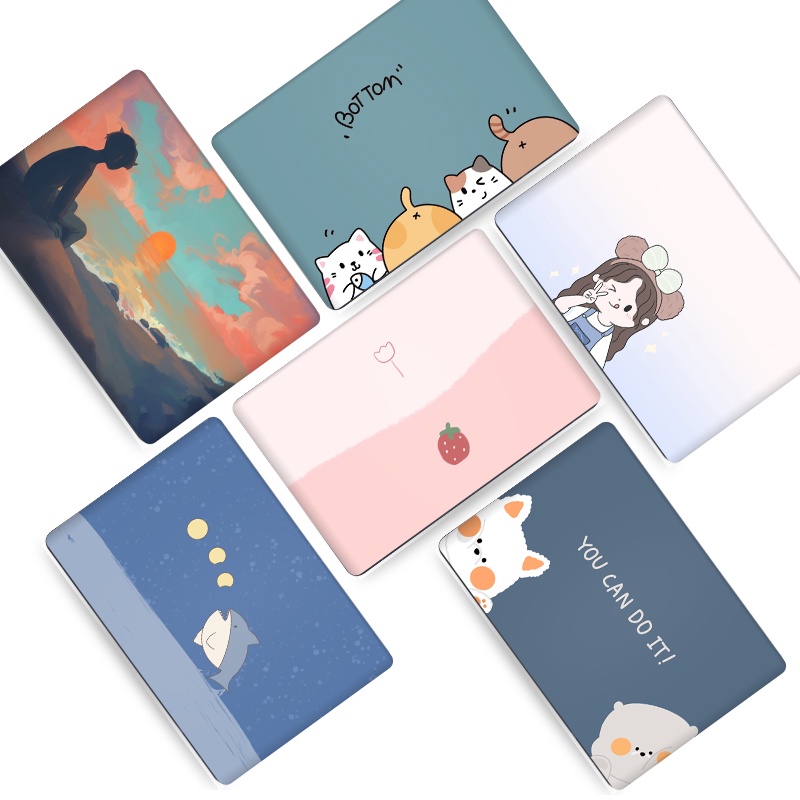 2pcs Universal cute Cartoon Laptop Stickers Decal Selfadhesive VINYL