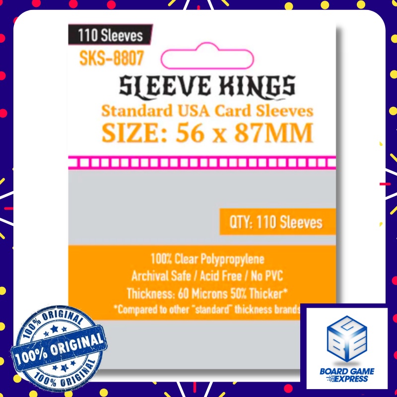 Sleeve Kings - Standard USA Card Sleeves ( 56 x 87mm Size) - 110 Pack - 50%  Thicker | Shopee Philippines