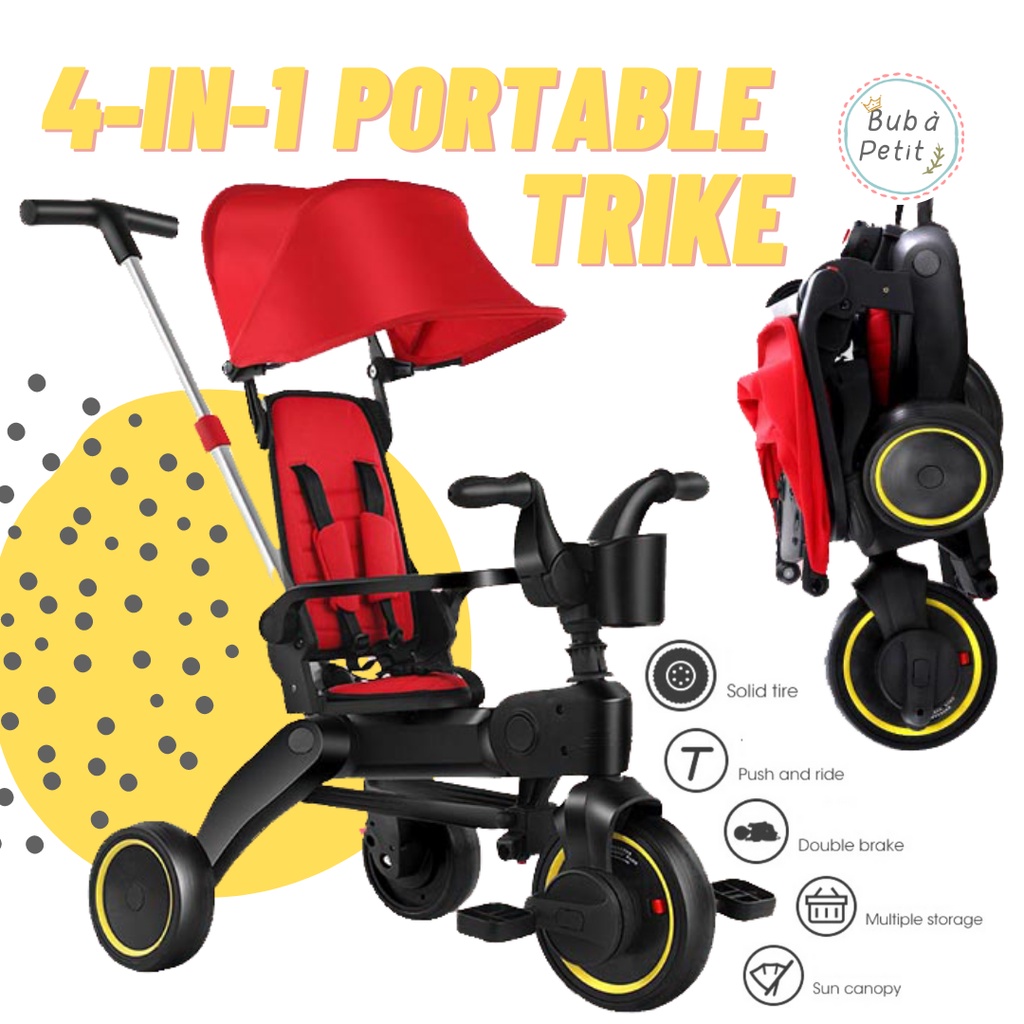 Foldable push outlet trike