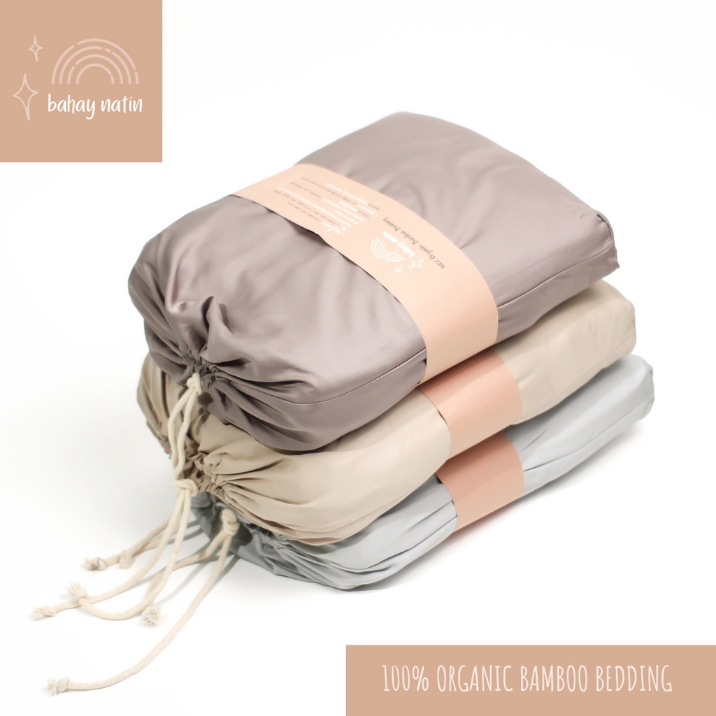 100 Organic Bamboo Bed Sheet Set 3in1 (1 Fitted Sheet and 2 Pillow