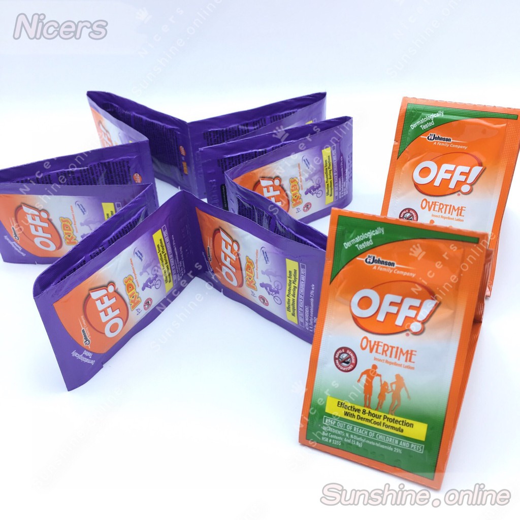 12 sachets Original OFF LOTION Insect Repellent Lotion 5.8g per sachet