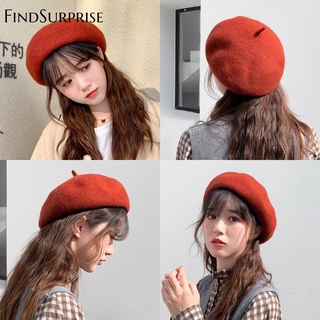 BEESCLOVER Women Fashion Hat Korean Version Solid Color Beret Painter Hat  Japanese Style Pumpkin Hat : : Clothing & Accessories
