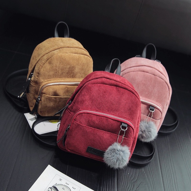 Korean Casual Simple Small Shoulder Bag Corduroy Solid Color Girl's ...