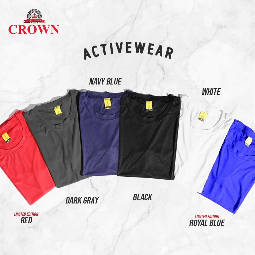 Crown Mens | Active Wear Dri-fit Shirt | Dark Colors | Black | Dark ...
