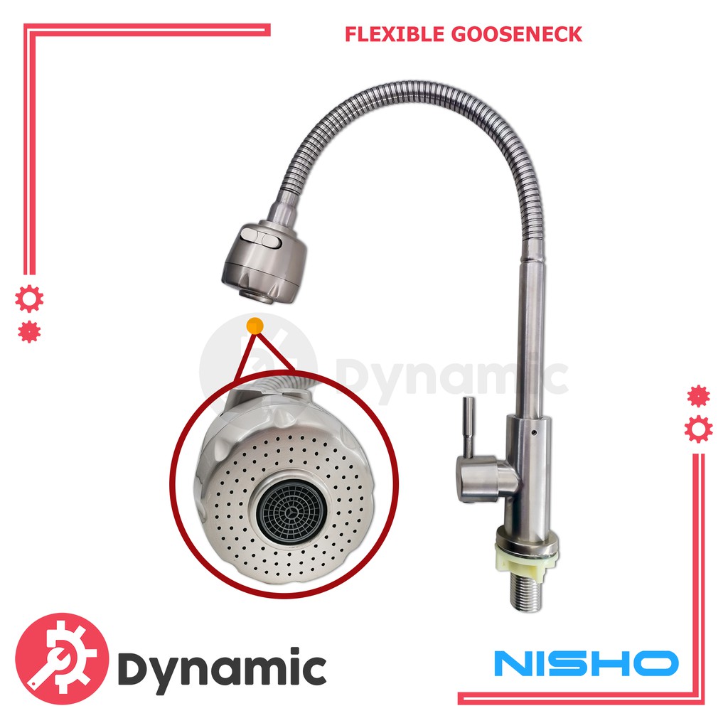 Nisho Shiro SUS304 Stainless Flexible Gooseneck Faucet Arc Type Bar ...