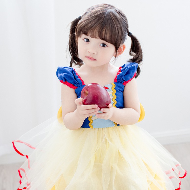 sachin and babi light blue dress Fancy Snow White Girls Princess 1 st Birthday Dress Children's Summer Casual  Dresses Party Halloween Cosplay Costume