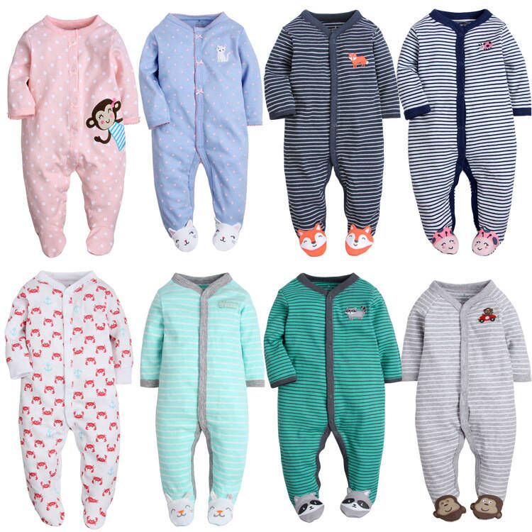 Newborn Girl and Boy Romper Long Sleeve Jumpsuit Cotton Fashion 0-9Months  Baby Clothes