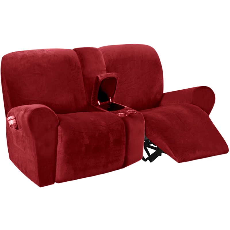 Home Cinema Reclining Love Seat Cover with Middle Console Slipcover 8