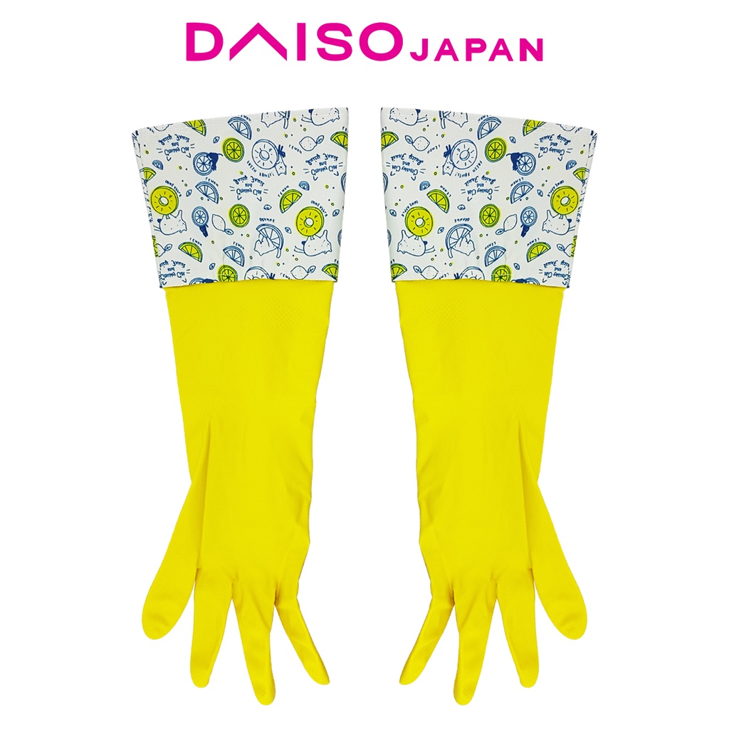 Daiso Long Yellow Rubber Gloves with Cuff Shopee Philippines