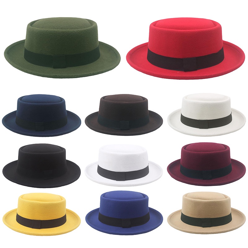 Jazz Cap Imitation Woolen Fedoras Top Bowler Hats Round Caps Hemming Eaves Women Men Autumn Winter Shopee Philippines