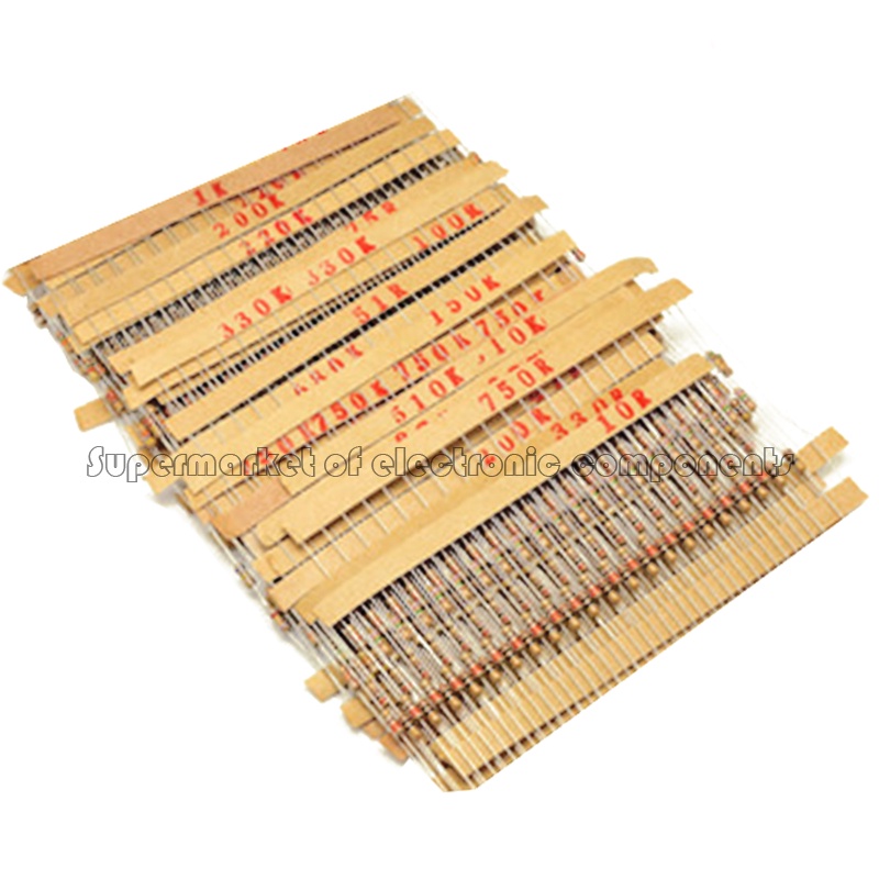 860pcs/lot Carbon Film Resistor Kit 1/4W 5 Resistors Assorted Kit Set 43values*20pcs Resistance