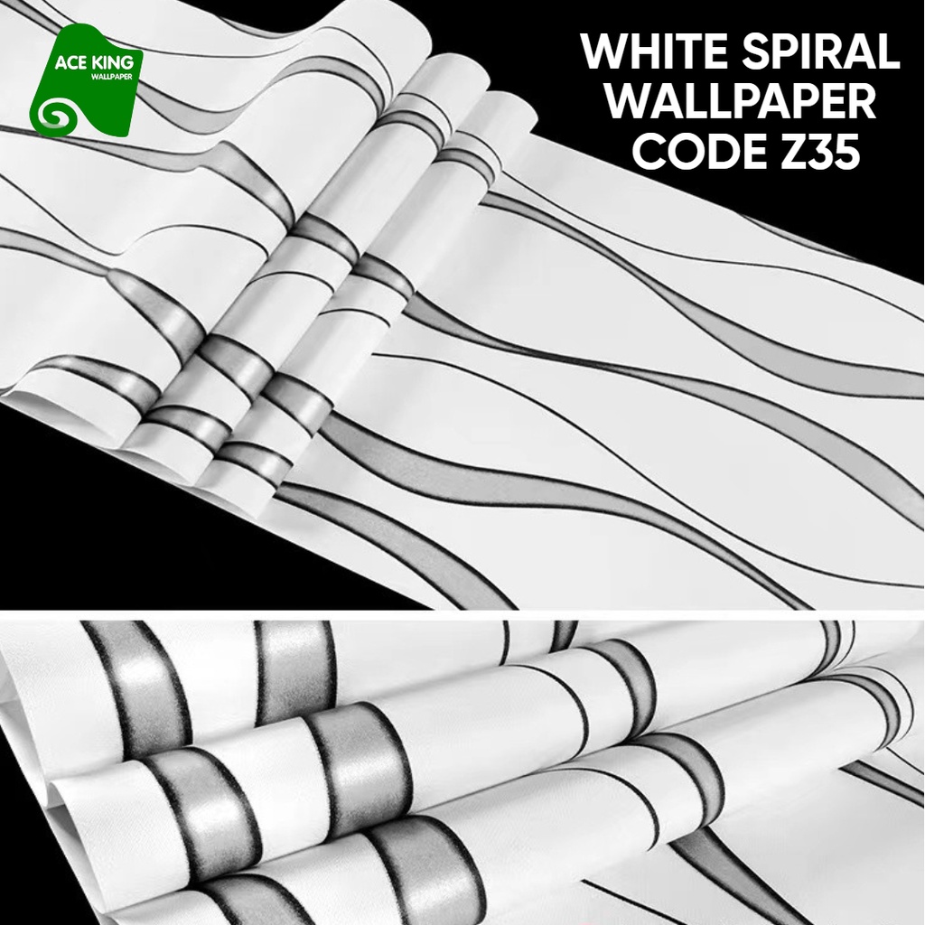ACEKING Wallpaper Home Decor Wall Sticker PVC Quality WhiteSpiral ...