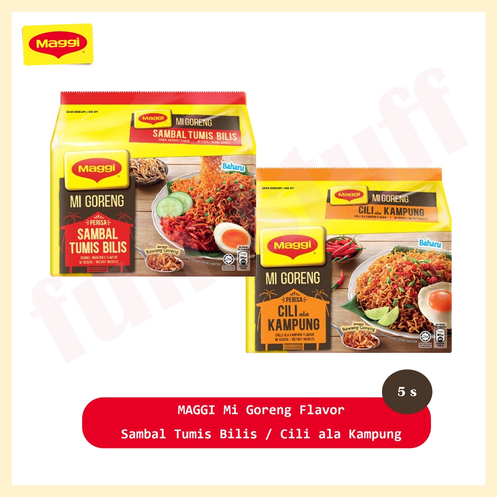 Maggi Fried Noodles Flavor Sambal Saute Bilis/Cili ala Kampung (75g x 5 ...