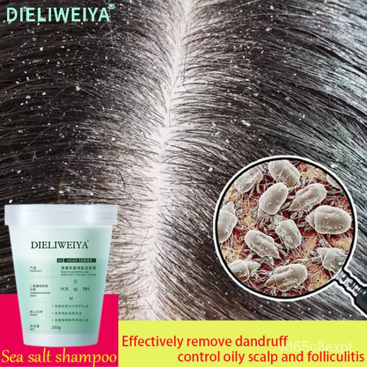 DIELIWEIYA sea salt Shampoo dandruff hair treatment for frizzy and dry