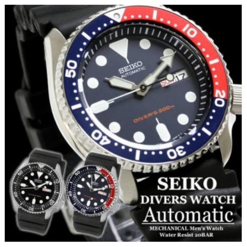 Seiko 5 diver s double date Automatic movement watch w box