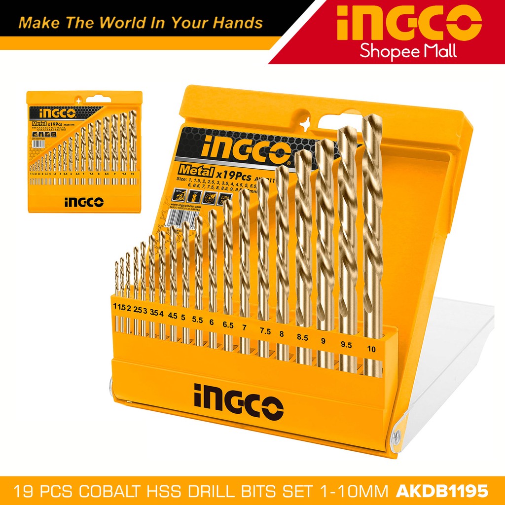 Ingco Akdb Pcs Cobalt Hss Drill Bits Set Mm For Metal H