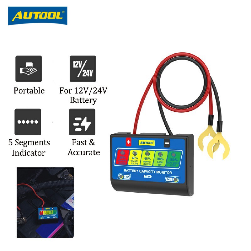 AUTOOL BBT60 12V Battery Monitor Meter 12V Battery Indicator Battery