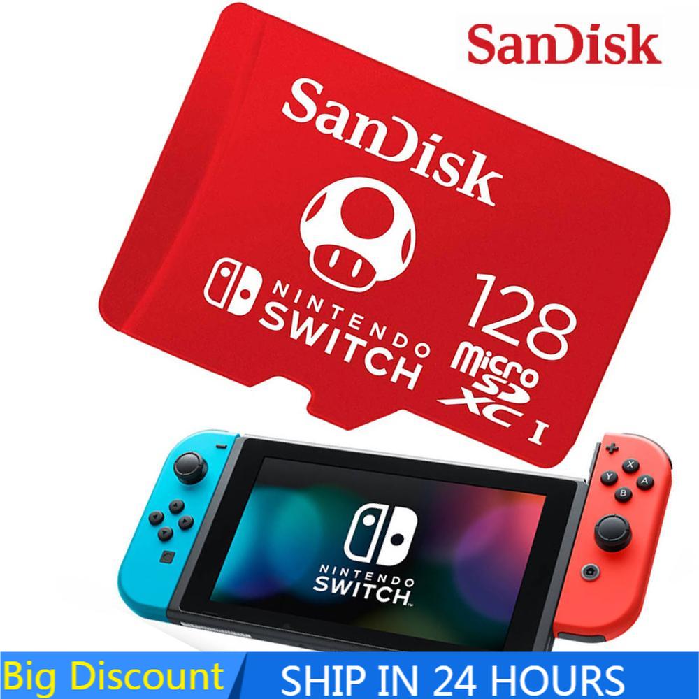 SanDisk 128GB microSDXC UHS-I Memory Card Licensed for Nintendo Switch, Red  - 100MB/s, Micro SD Card - SDSQXBO-128G-AWCZA 