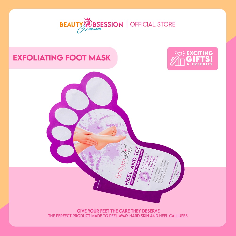 Brilliant Heal And Toe Exfoliating Foot Mask Lavender 1 Pair Shopee