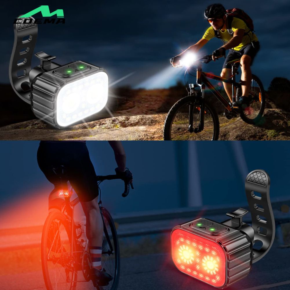 2022 Upgraded Q4 Strobe Light 8+12 Mode Bicycle Headlight Tail Light