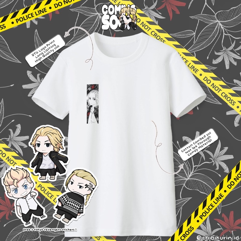 Tokyo Revengers Manjiro Sano Red Circle Men's T-Shirt - 100% Cotton, Officially Licensed - View #2