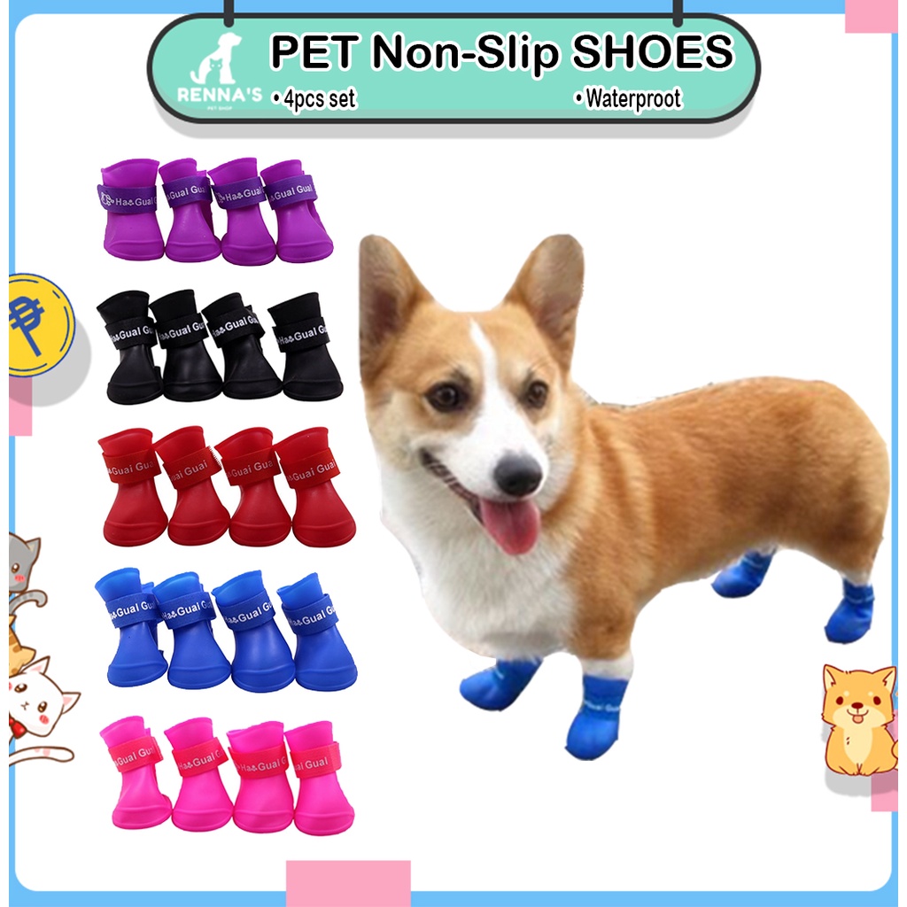 Renna's 4pcs Dog Shoes For Dog Waterproof Pet Shoes For Dog Cat Shoes