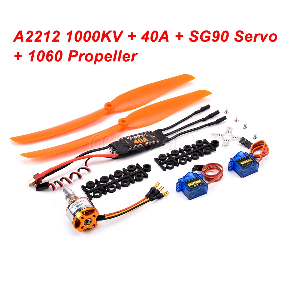 HERCHR Ensemble D'avions RC, A2212 2200KV Moteur sans Balais 30a ESC SG90 9G Micro Servo 6035 Kit D'accessoires D'hélice pour Hélicoptère d'avion RC( 2200KV