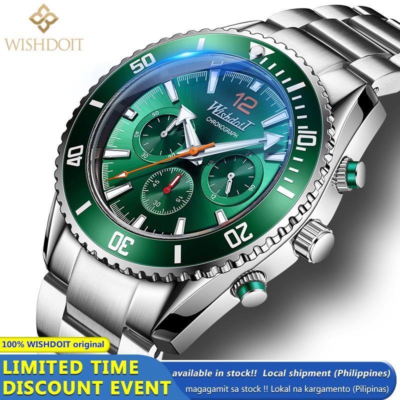 WISHDOIT Watch for Mens Original Sports Waterproof Chronograph
