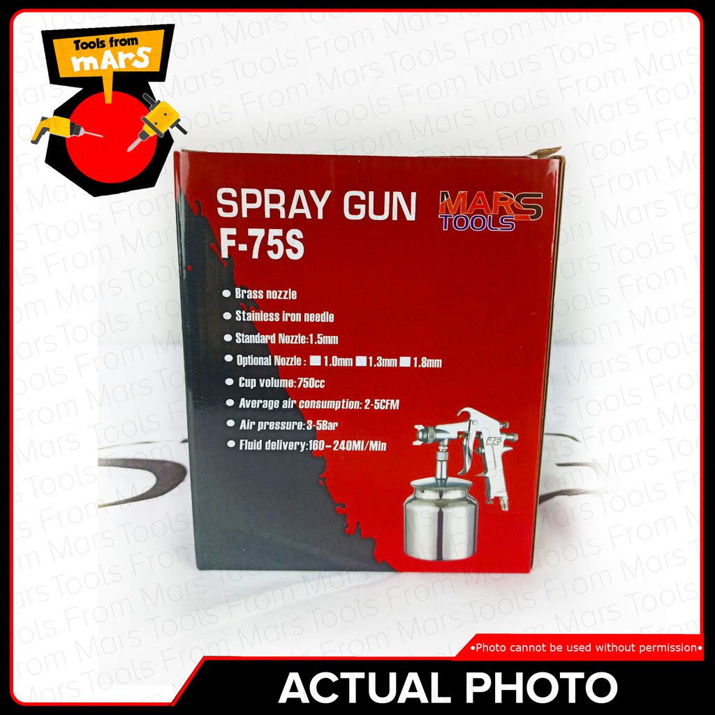 MARS TOOLS Gravity Type Paint Spray Gun Brass Nozzle 3-5 Bar Air ...