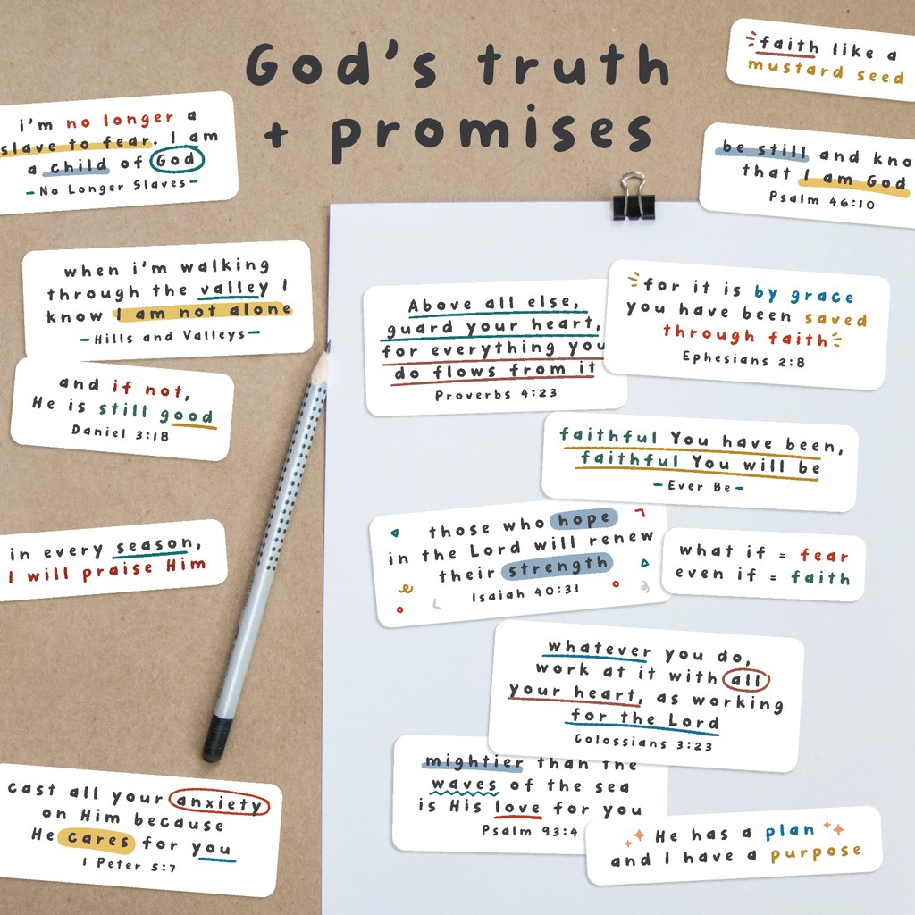 God's Truth + Promises (Bible / Faith Calligraphy Sticker Pack ...