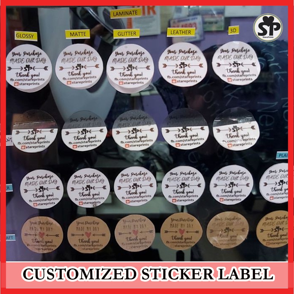 CUSTOMIZED STICKER LABELS WATERPROOF (MACHINE CUT OUT EASY PEEL) VINYL ...
