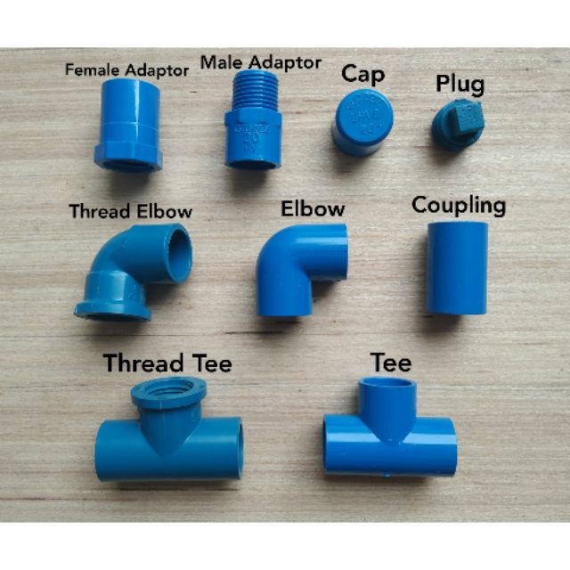 Pvc Blue Pipe Fittings Elbowcouplingplugcap Etccod Shopee Philippines 