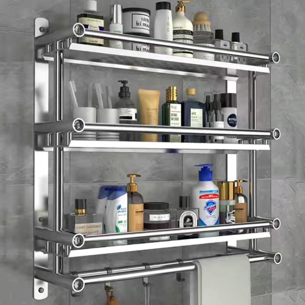 Stainless Steel Small Bathroom Shelf – Wall Mounted Wipes Holder & Phone Caddy, No Drilling, Rustproof For Kitchen Or Toilet
