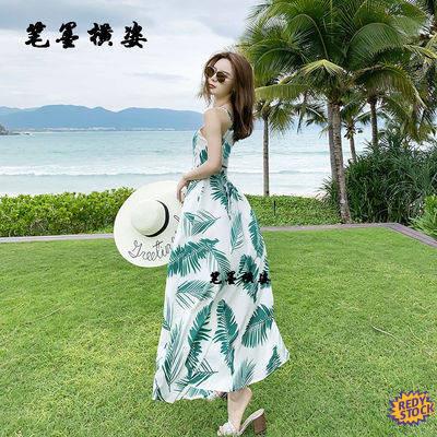 hawaiian dress for women beach dress summer outfit women beach 2021 Spring Autumn and Summer suspender skirt A line dress in a long dress a holiday