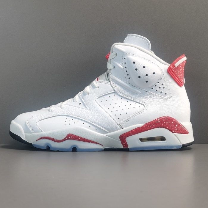 Air Jordan 6 ＂Red Oreo＂red and white casual sneakers shoes for men ...