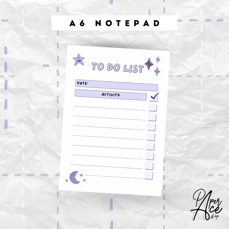A6 Notepad | To Do List Very peri | PaperAce | Shopee Philippines