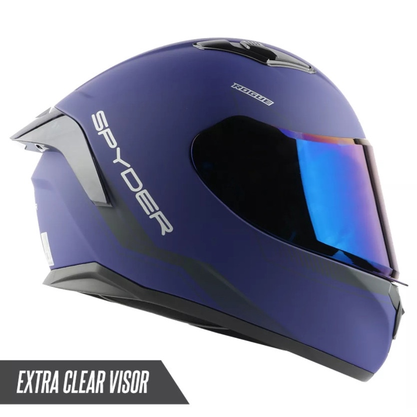 Spyder Full-Face Helmet ROGUE PD SOB 7001m GRS Matt Navy Blue | Shopee ...