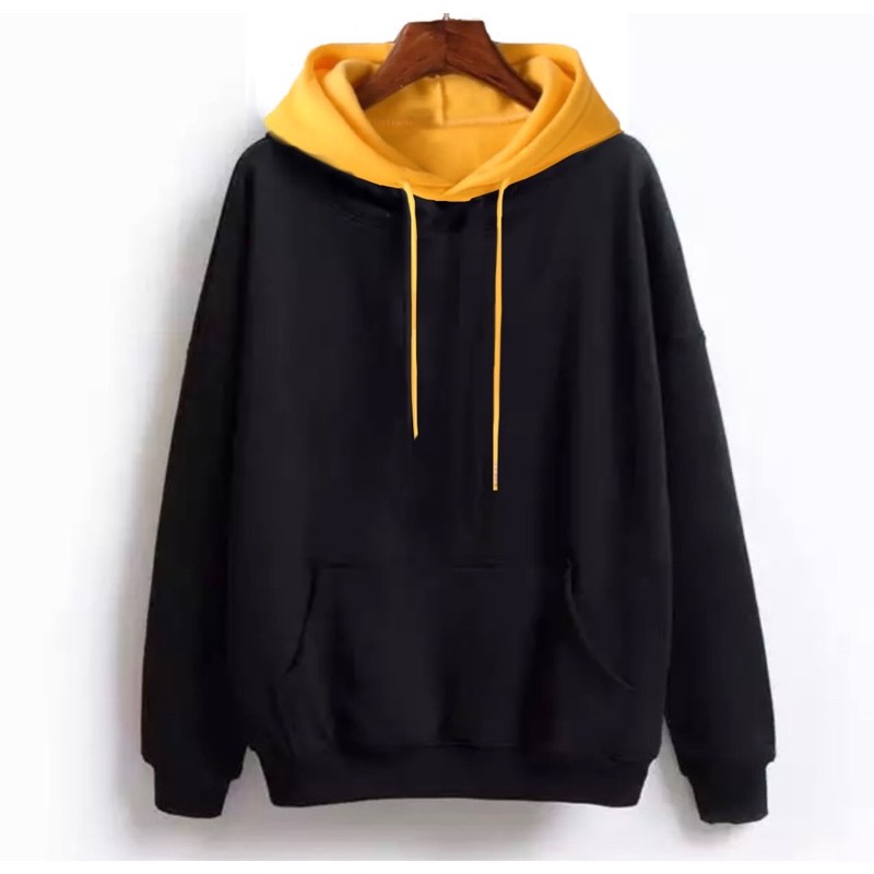 plain Hoodie jacket combi. with sizes KIDS/ADULT/PLUSSIZE | Shopee ...
